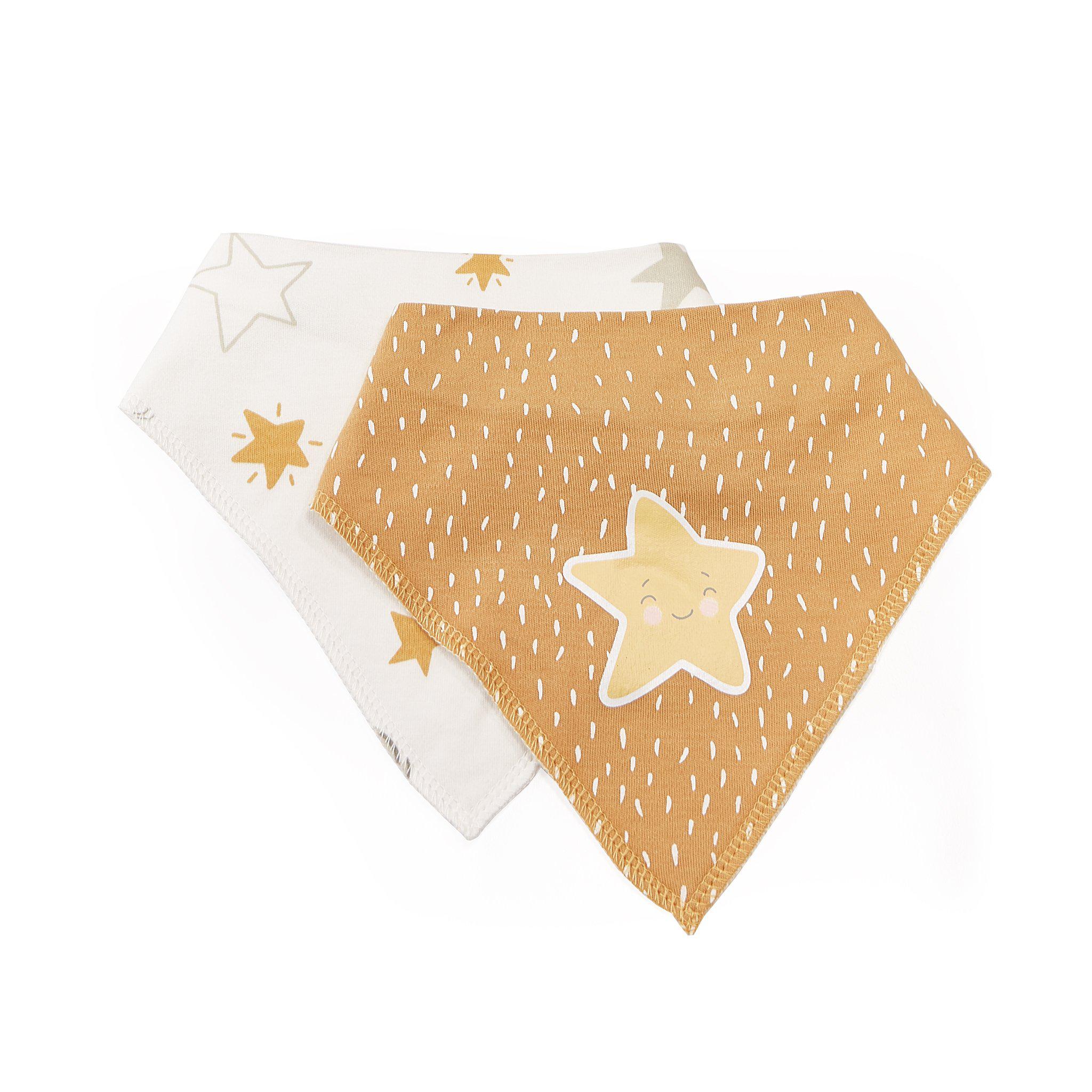 Little Star Dribble Bibs 2 Pack - Soft Baby Drool Bibs for Newborns & Infants - Perfect for Feeding, Teething & Everyday Use