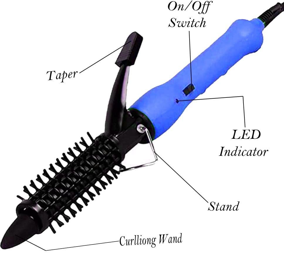 Ceramic Hair Curler for Women - Adjustable Temperature Styling Iron with Medium Barrel & Multicolor Design - Perfect for Salon-Quality Curls at Home or Travel