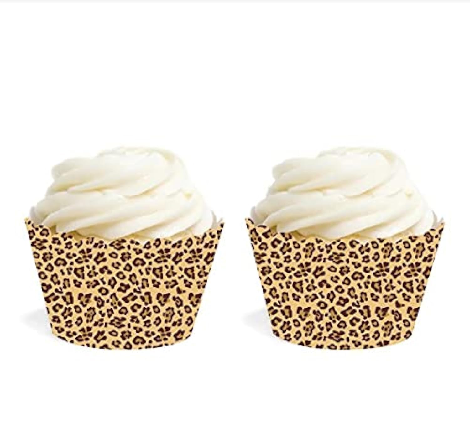 Andaz Press 20-Pack Leopard Cheetah Print Cupcake Wrappers - Birthday Party Decorations, Muffin Paper Holders for Cheetah Theme Parties, Baby Showers & Dessert Displays