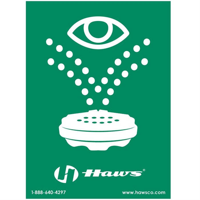 Haws SP175 Emergency Eyewash Station Sign - ANSI Compliant Safety Signage for Workplace & Laboratories | Perfect for Industrial, Medical & Lab Safety Use
