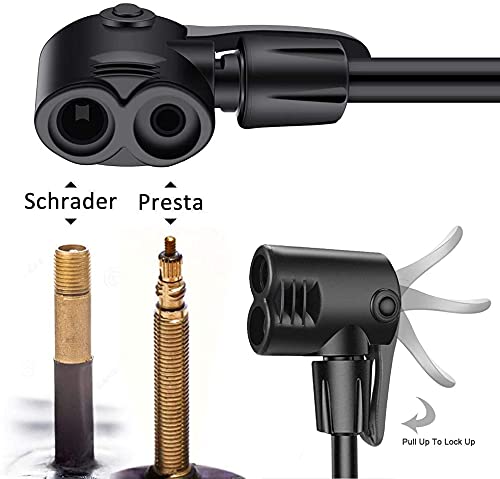 GOBKO High Pressure Bike Pump with Gauge - 160PSI/11BAR Portable Bicycle Floor Pump for Presta & Schrader Valves - Tire Inflator for Road Bikes, MTB, Cars & Sports Balls - Perfect for Cycling, Commuting & Outdoor Adventures