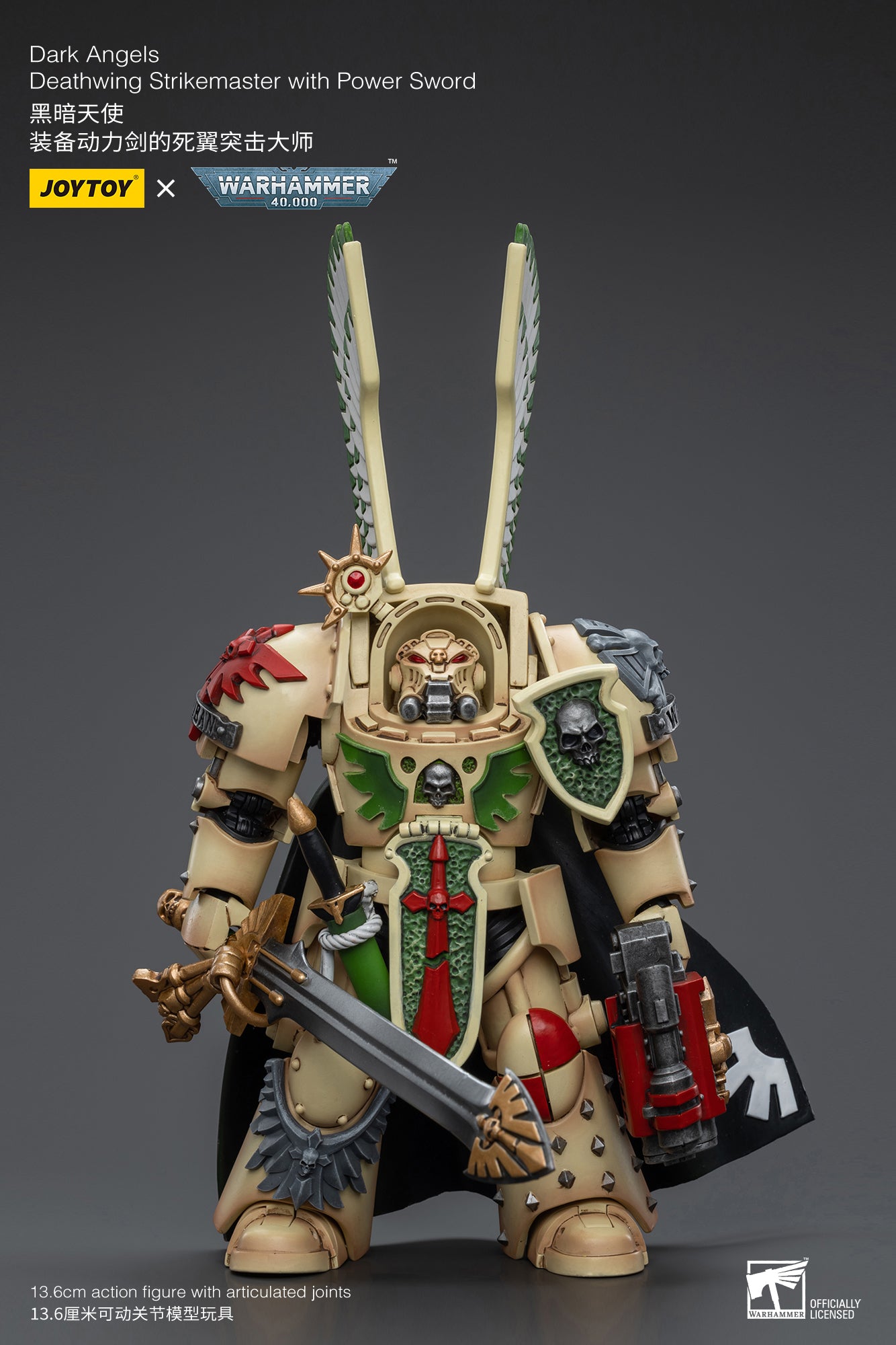 JOYTOY 1/18 Scale Warhammer 40K Dark Angels Deathwing Action Figure - Collectible Miniature for Tabletop Gaming & Display