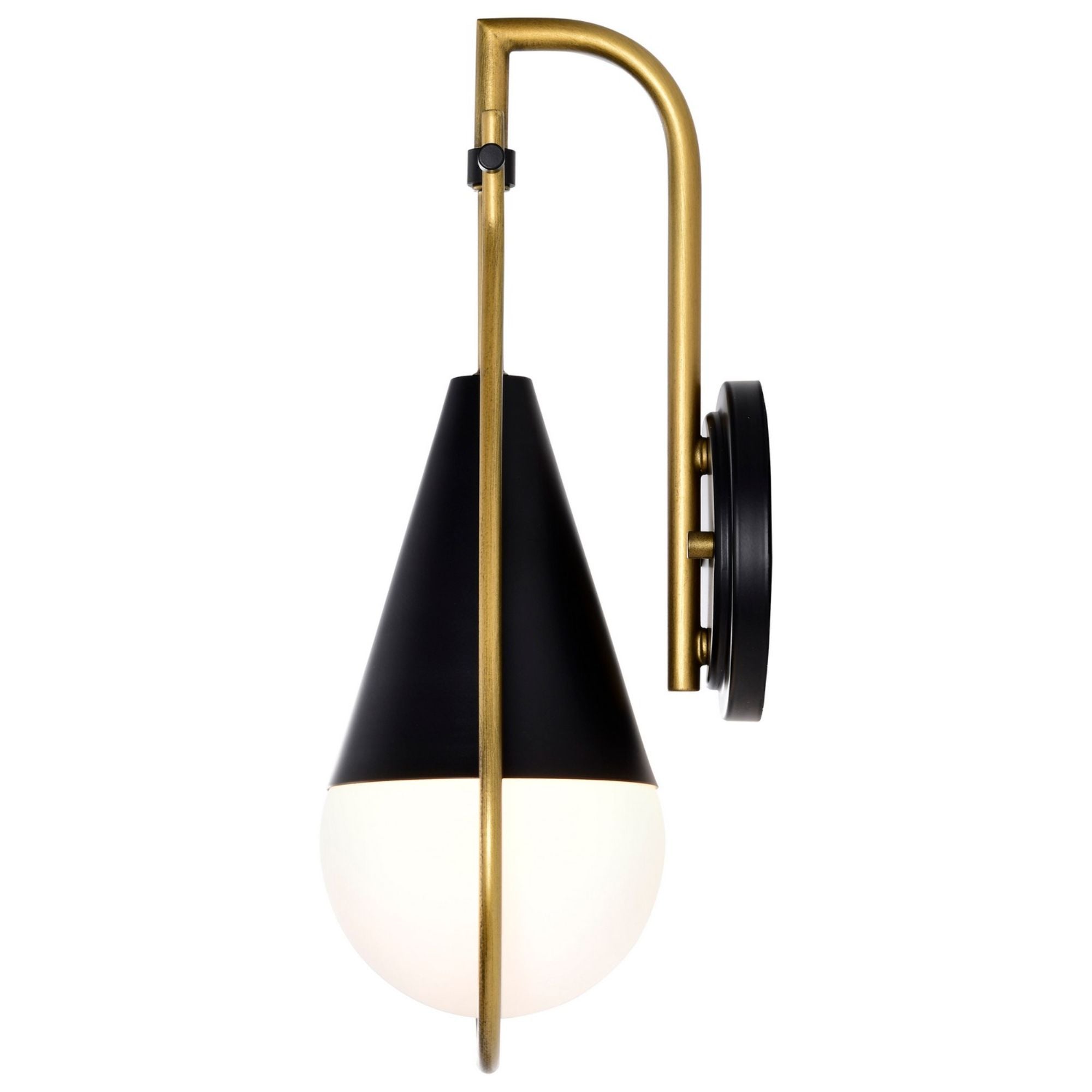 Admiral 15 Inch Wall Sconce Light Fixture - Matte Black & Natural Brass Finish - Perfect for Bedroom, Living Room, and Hallway Lighting