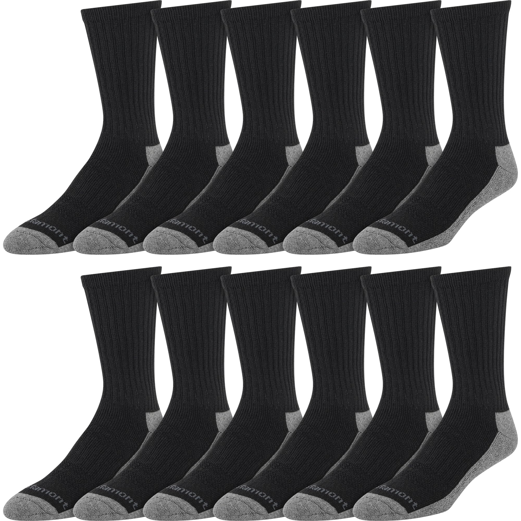Wells Lamont Men's Multipack Work Socks - Durable Crew or Ankle Length Socks for Construction, Hiking & Outdoor Work - 6-Pack Comfort Work Socks for Daily Wear