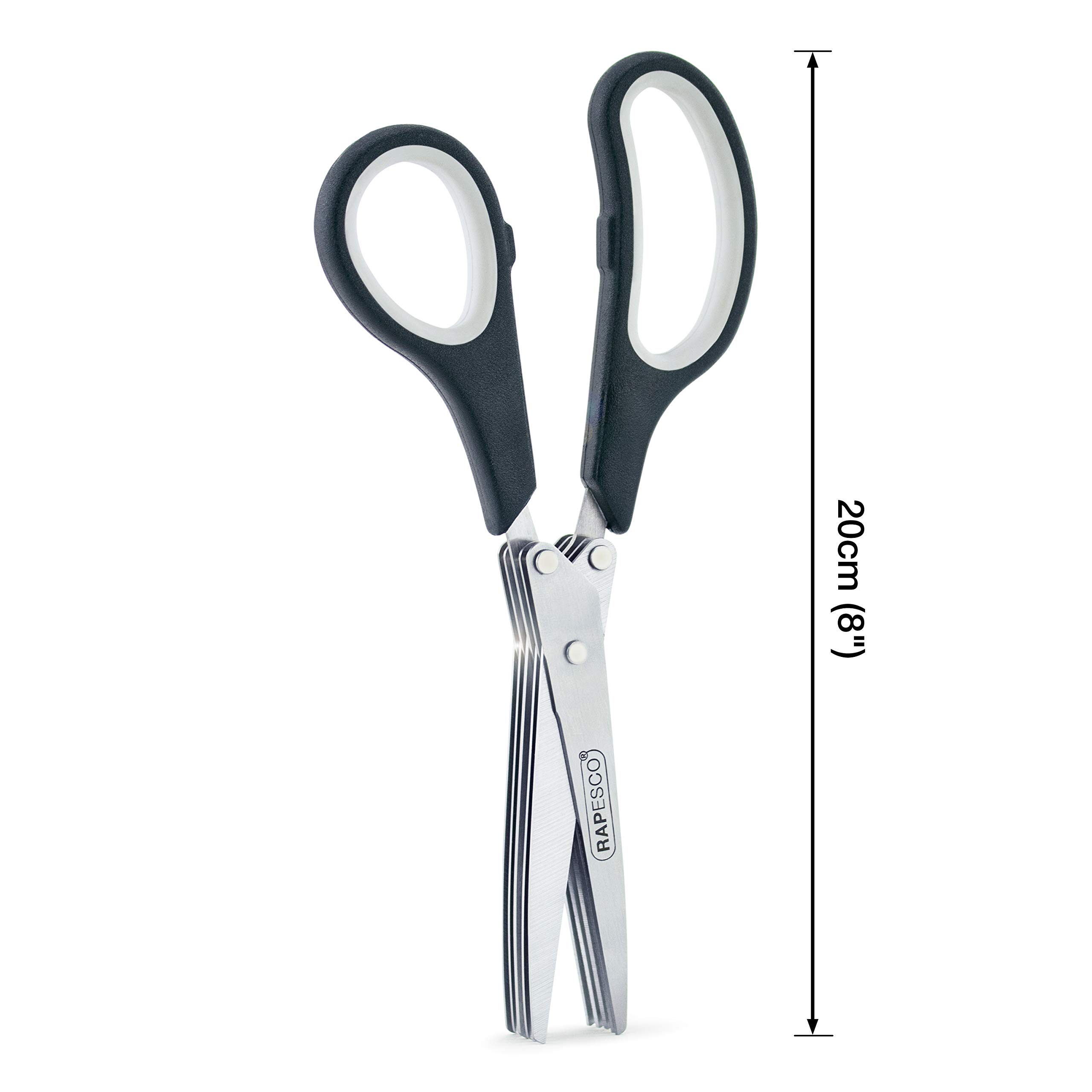 Rapesco 1599 5-Blade Herb Scissors & Paper Shredder - Perfect for Kitchen Herbs, Crafting & Office Documents