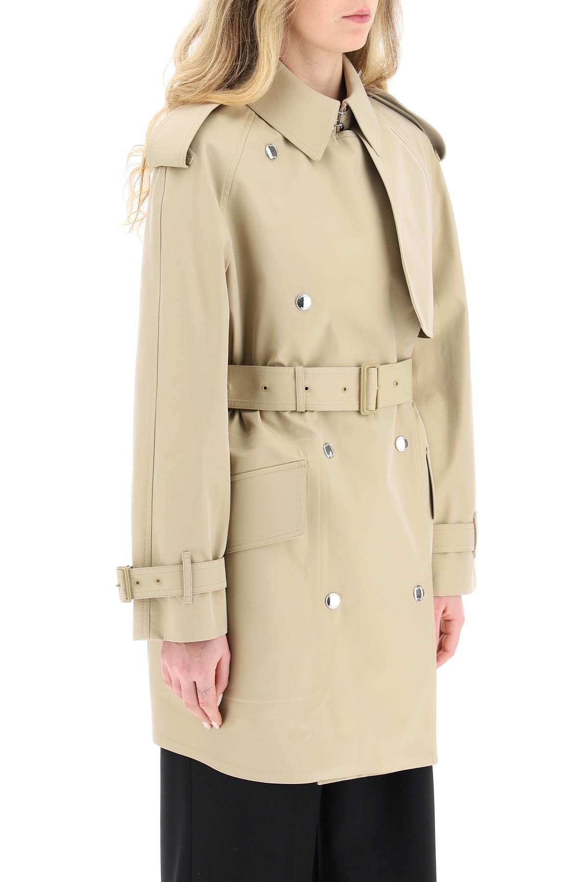 Burberry 'James' Gabardine Midi Trench Coat for Women - Classic Waterproof Raincoat with Belt, Perfect for Office, Travel & Fall Fashion