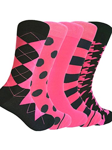 Bright Pink/Black 5 Pairs