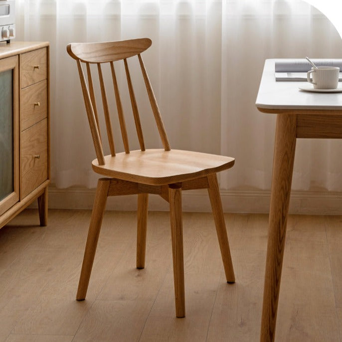 Premium Oak Solid Wood Windsor Chairs - 360 Degree Swivel Dining Set of 4 - Perfect for Kitchen, Dining Room & Home Office Furniture