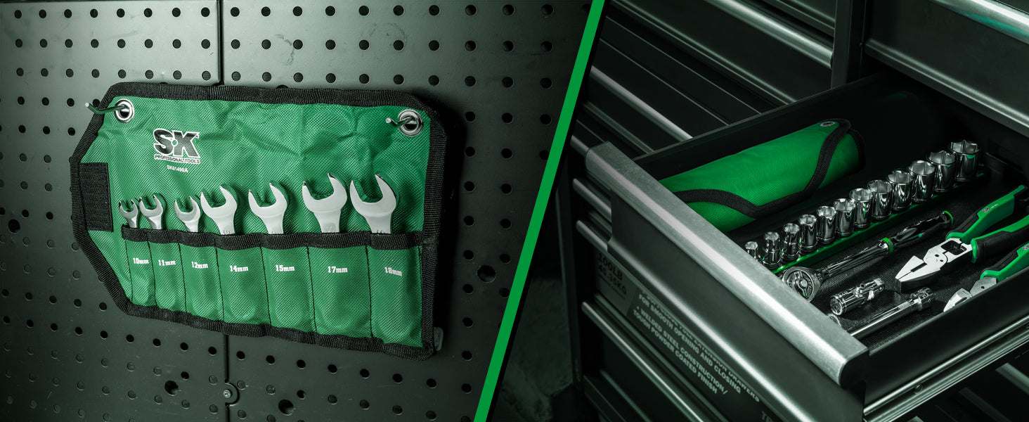 7-Piece 12-Point Metric Short Combination SuperKrome Wrench Set - Perfect for Automotive Repair, Machinery Maintenance & DIY Projects