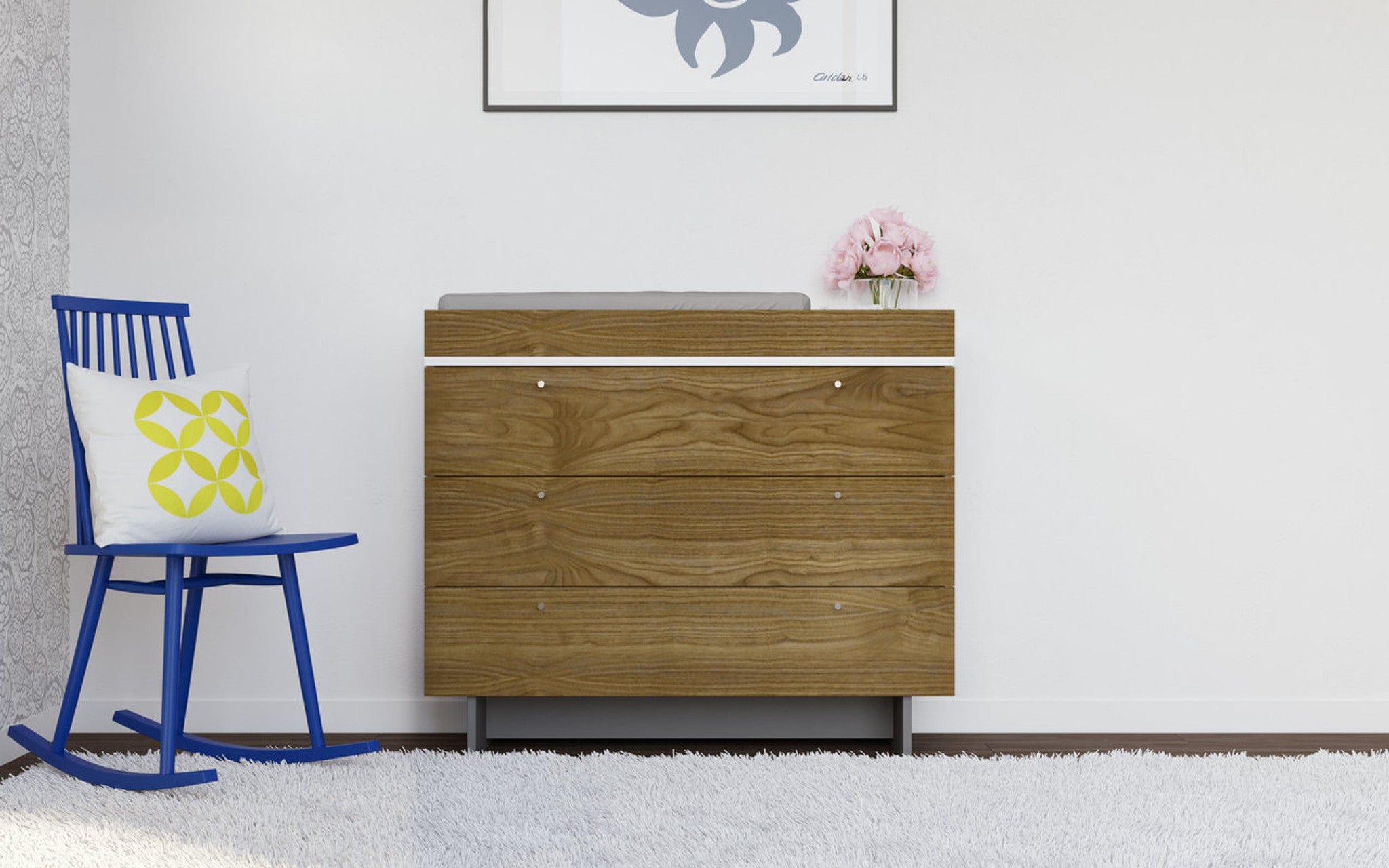 Spot On Square Roh Dresser 45 Inch Wide - Modern Minimalist Bedroom Dresser with 6 Drawers, White Finish - Perfect for Bedroom Storage, Closet Organization & Home Decor