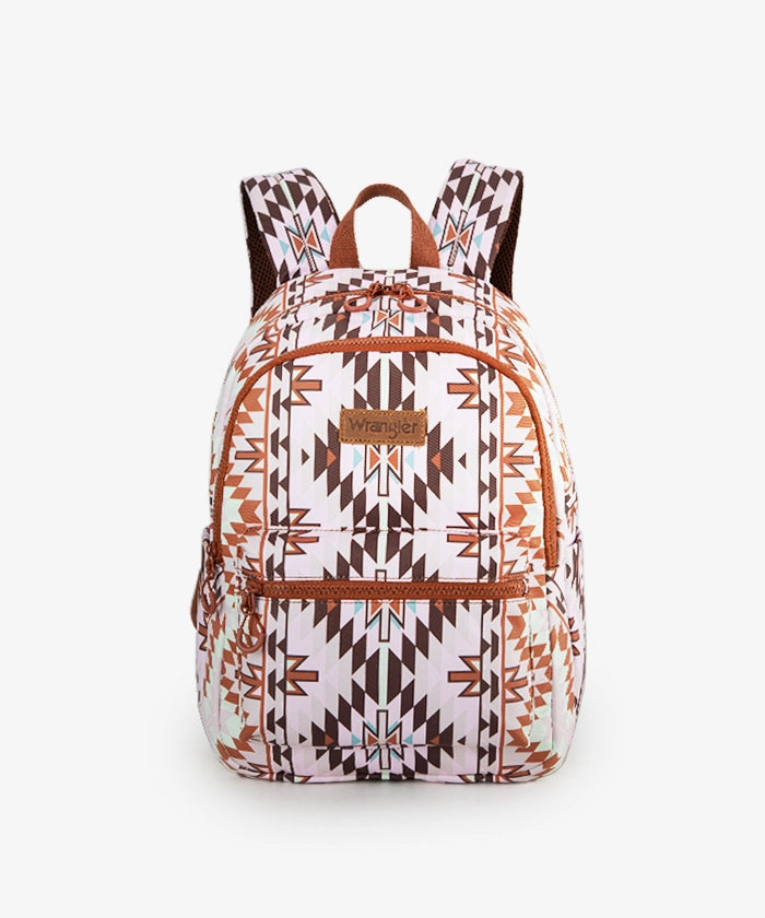 Wrangler Aztec Printed Diaper Bag Backpack - Stylish & Spacious Baby Essentials Organizer for Moms | Perfect for Travel, Daycare & Family Outings