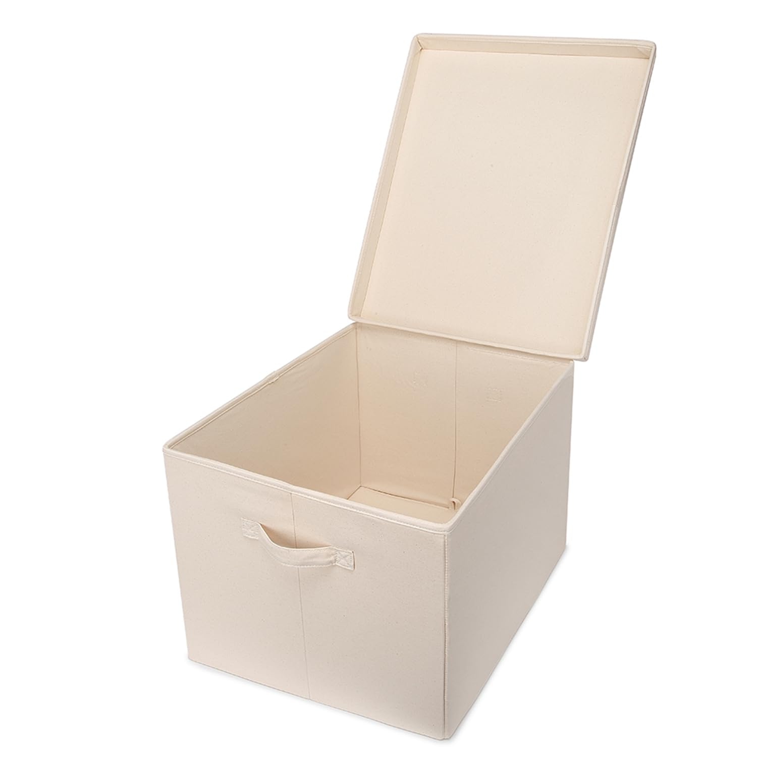Foldable Storage Bins with Lids - XXL Cotton Canvas Rectangular Storage Box for Home Organization | Lightweight, Durable & Space-Saving | Perfect for Closet, Nursery, Office & Under Bed Storage