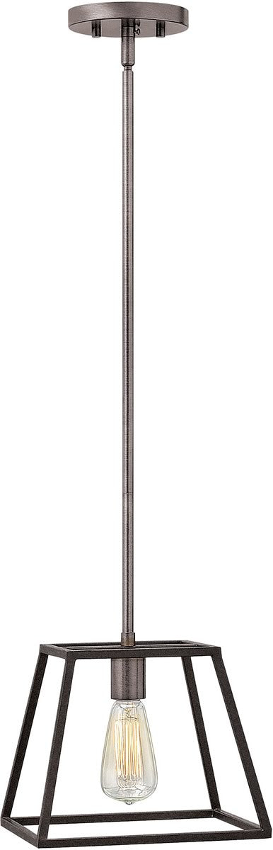 10W Fulton 1 Light Mini Pendant in Aged Zinc Finish - Perfect for Kitchen Island, Dining Room, or Entryway Lighting