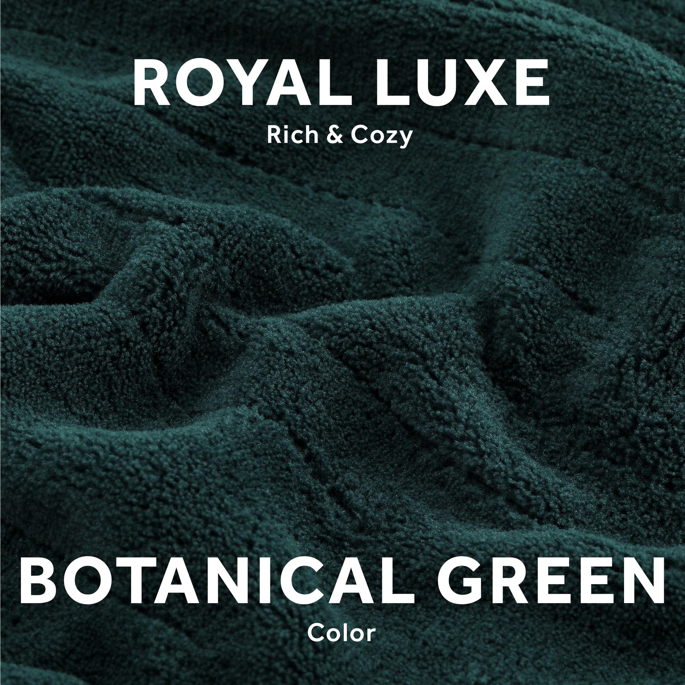 Sunbeam Royal Luxe Botanical Green Heated Throw Blanket - Ultra Soft & Cozy Electric Warming Blanket with 3 Adjustable Heat Settings - Perfect for Home, Office & Travel Use