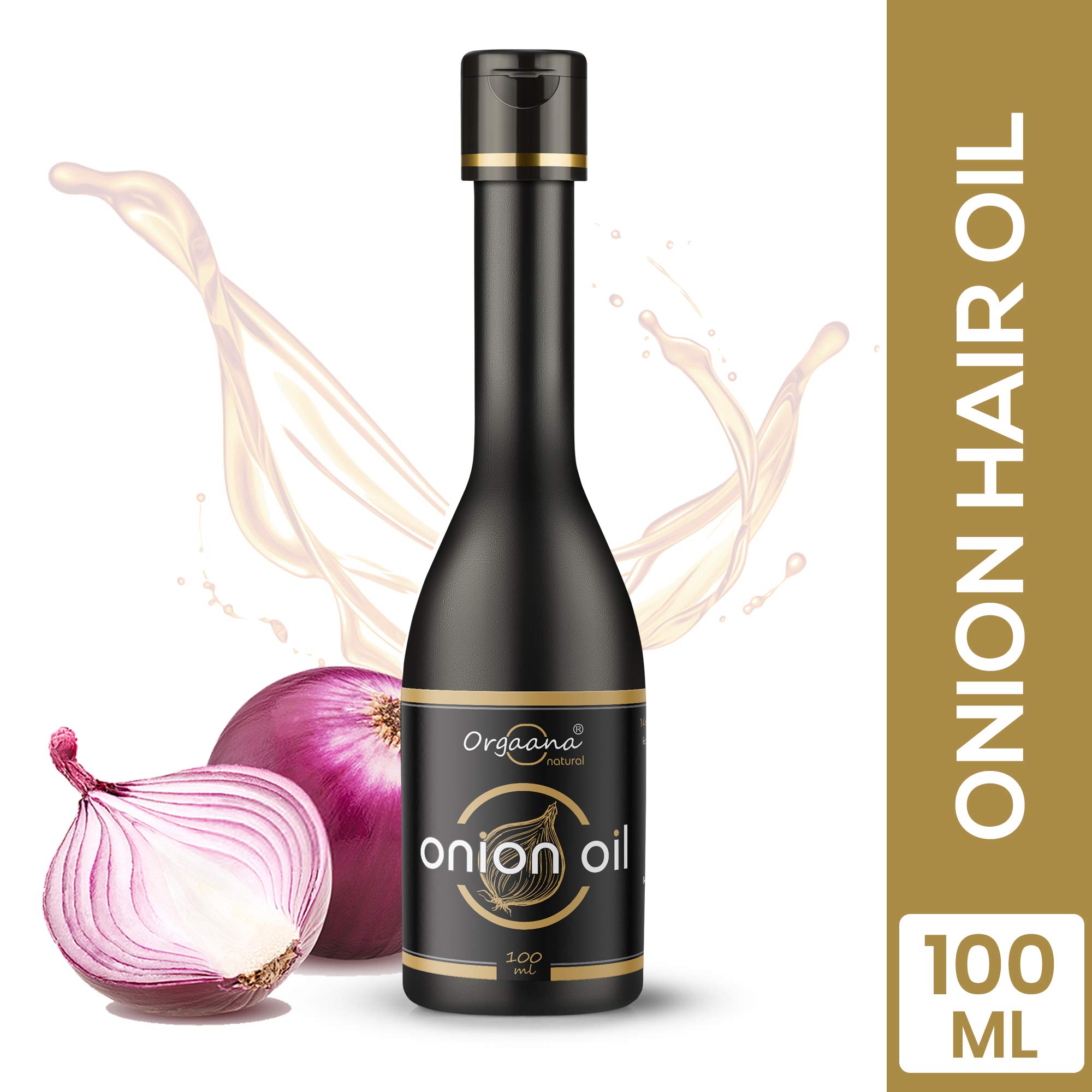 Orgaana Natural Herbal Onion Oil for Anti-Dandruff & Hair Growth - 100ml with 14 Essential Oils - Scalp Treatment for Dry, Itchy Scalp & Hair Loss Prevention | Perfect for Daily Hair Care & Scalp Massage