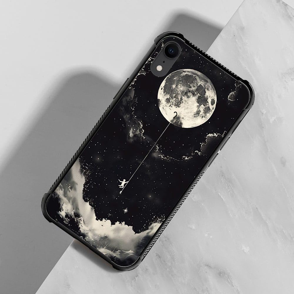 CARLOCA iPhone XR Case - Shockproof Protective Cover for Men & Boys | Climbing The Moon Design | Durable & Stylish Phone Case for Outdoor, Work & Daily Use
