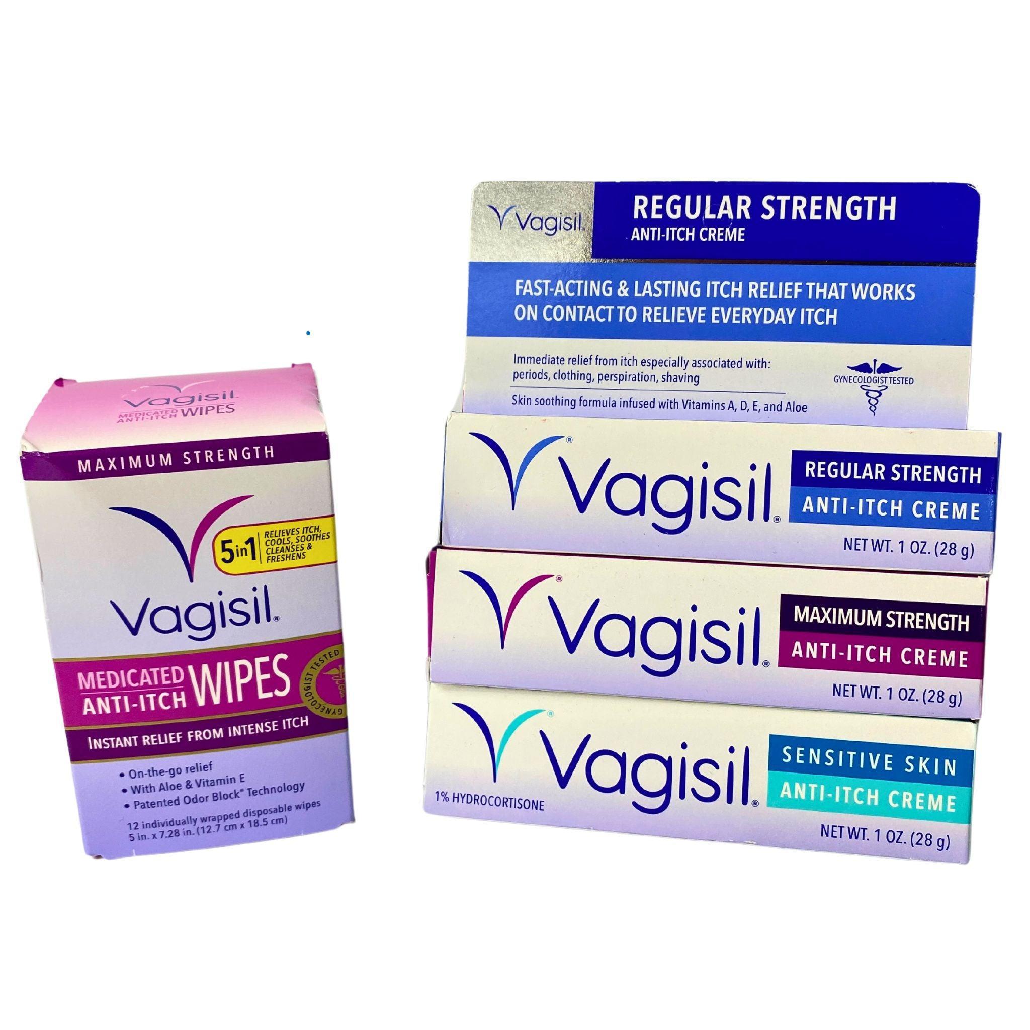 Vagisil Anti-Itch Cream & Anti-Itch Wipes (27 Count) - Fast Relief for Feminine Itch & Irritation - Soothing Intimate Care for Women - Perfect for Travel & Daily Comfort