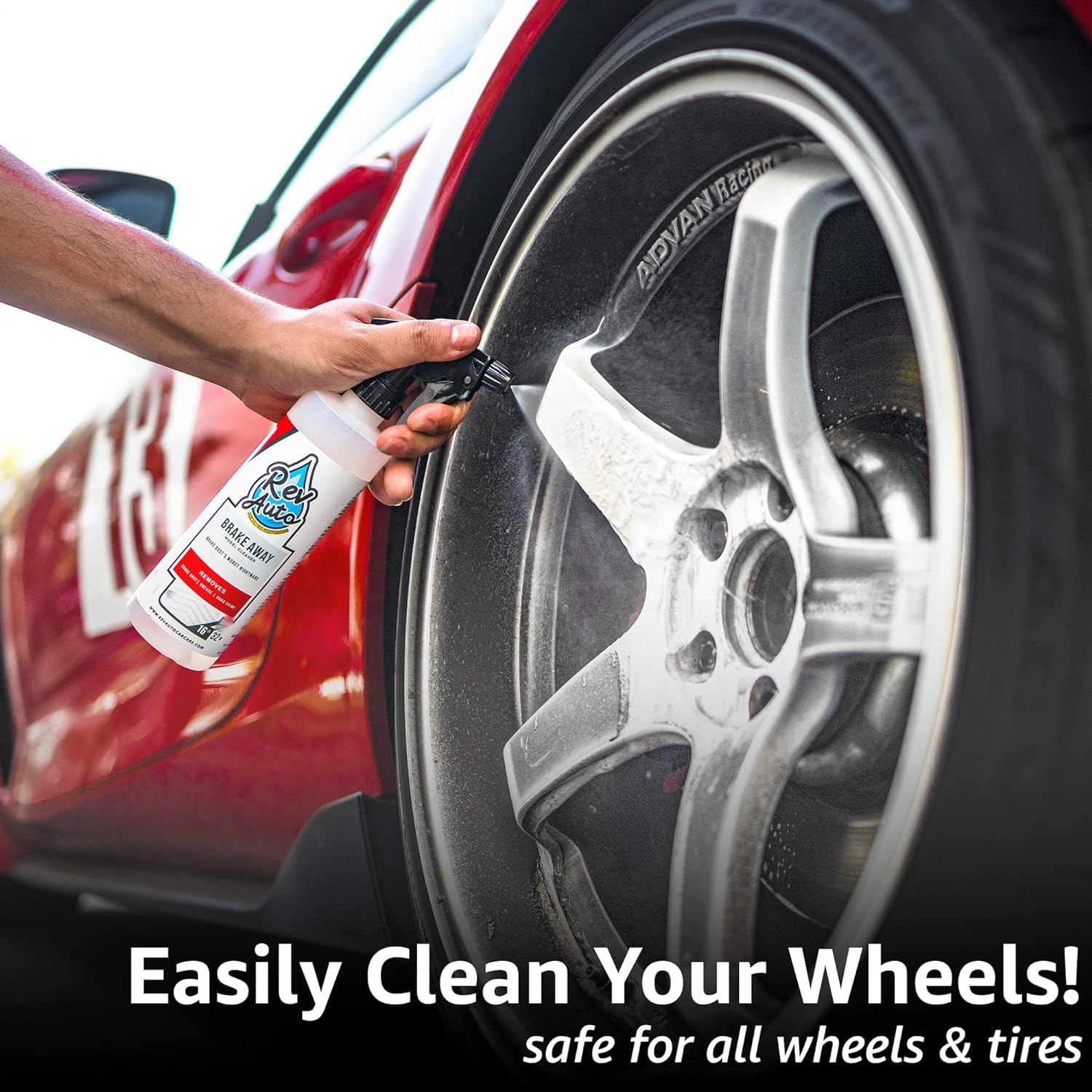 **Rev Auto Professional Wheel & Tire Cleaner (1 Gallon) - Removes Brake Dust, Tire Browning & Rust - Best Car Rim & Tire Cleaner for Alloy, Chrome & Steel Wheels - Use with Wheel Brush for Deep Cleaning - Perfect for Car Detailing, Auto Shops & DIY Enthusiasts**