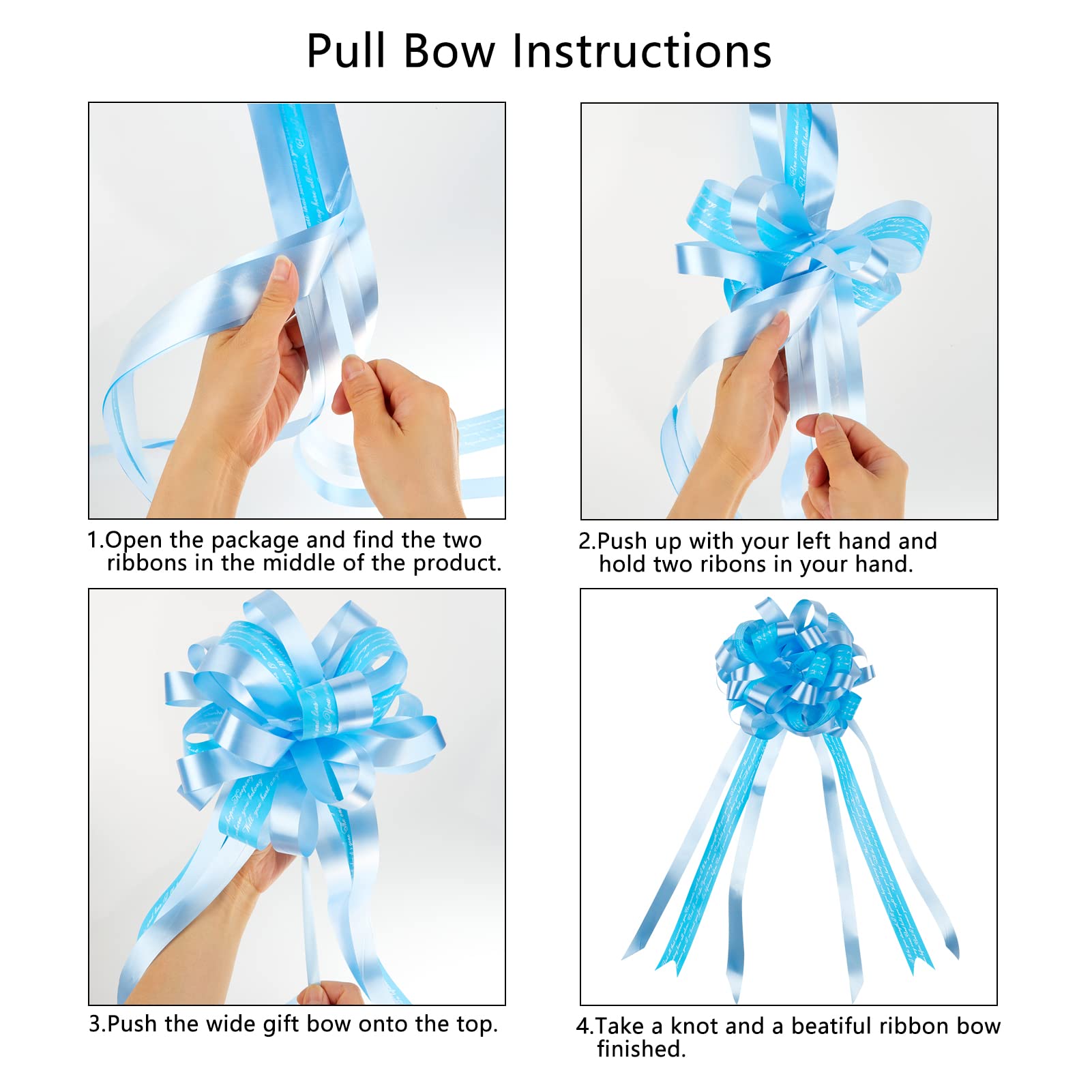Premium Large Pull Bow Gift Wrapping Supplies - 10pcs Rose Red Pull String Bows for Gift Baskets, Boxes & Bags | Perfect for Birthday, Wedding & Holiday Present Packaging