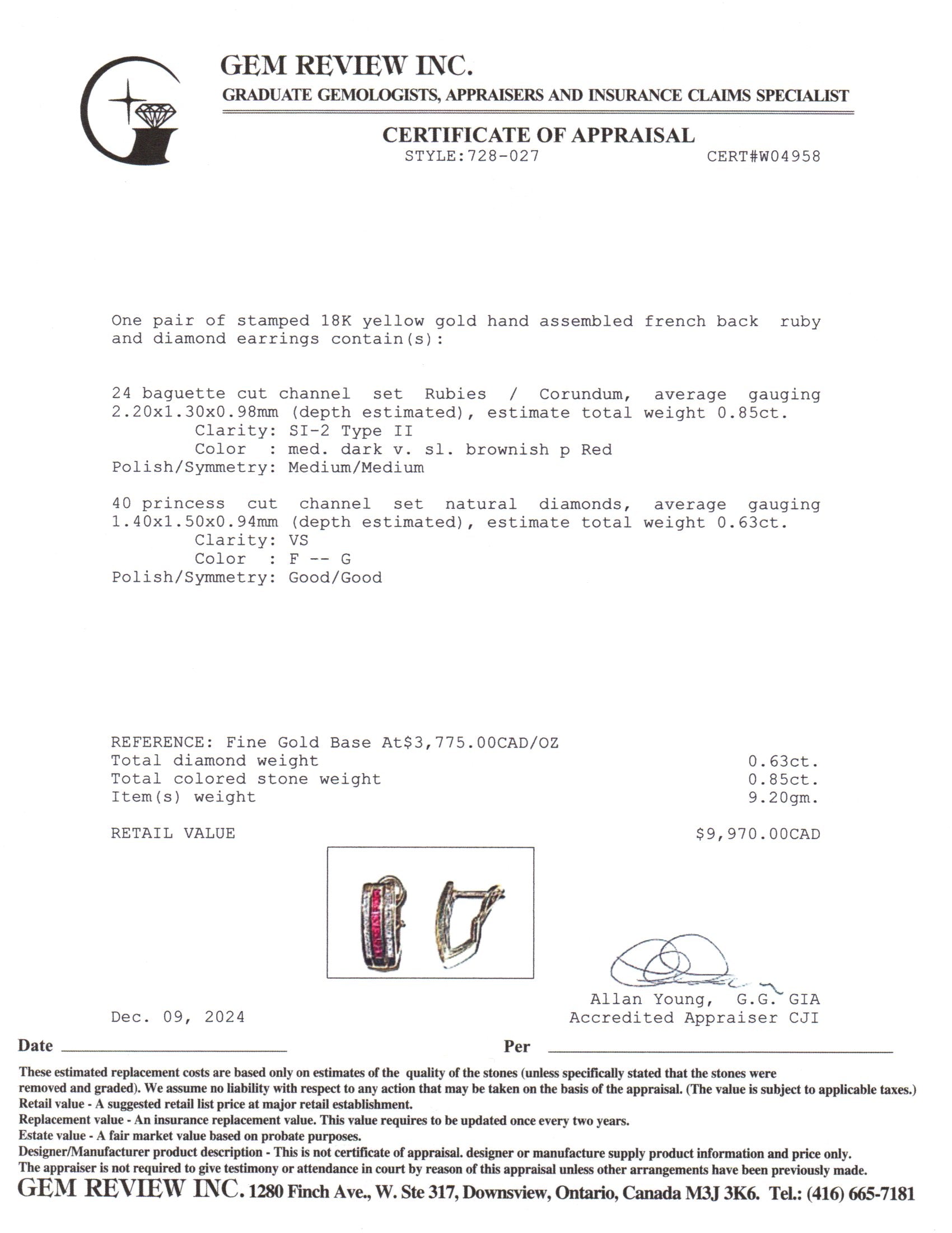 18K Yellow Gold Ruby & Diamond Stud Earrings for Women | 0.85ctw Ruby & 0.63ctw Diamond | Elegant Gift for Anniversary, Birthday & Special Occasions