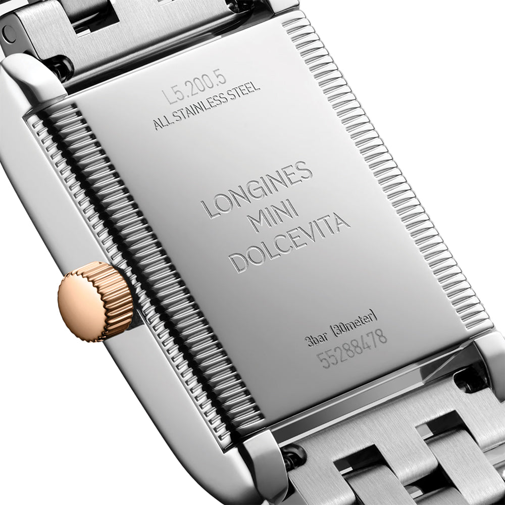 Mini Dolcevita Steel and Pink Gold 29mm Silver Watch for Women - Elegant Bracelet Design, Perfect for Everyday Wear, Office & Special Occasions