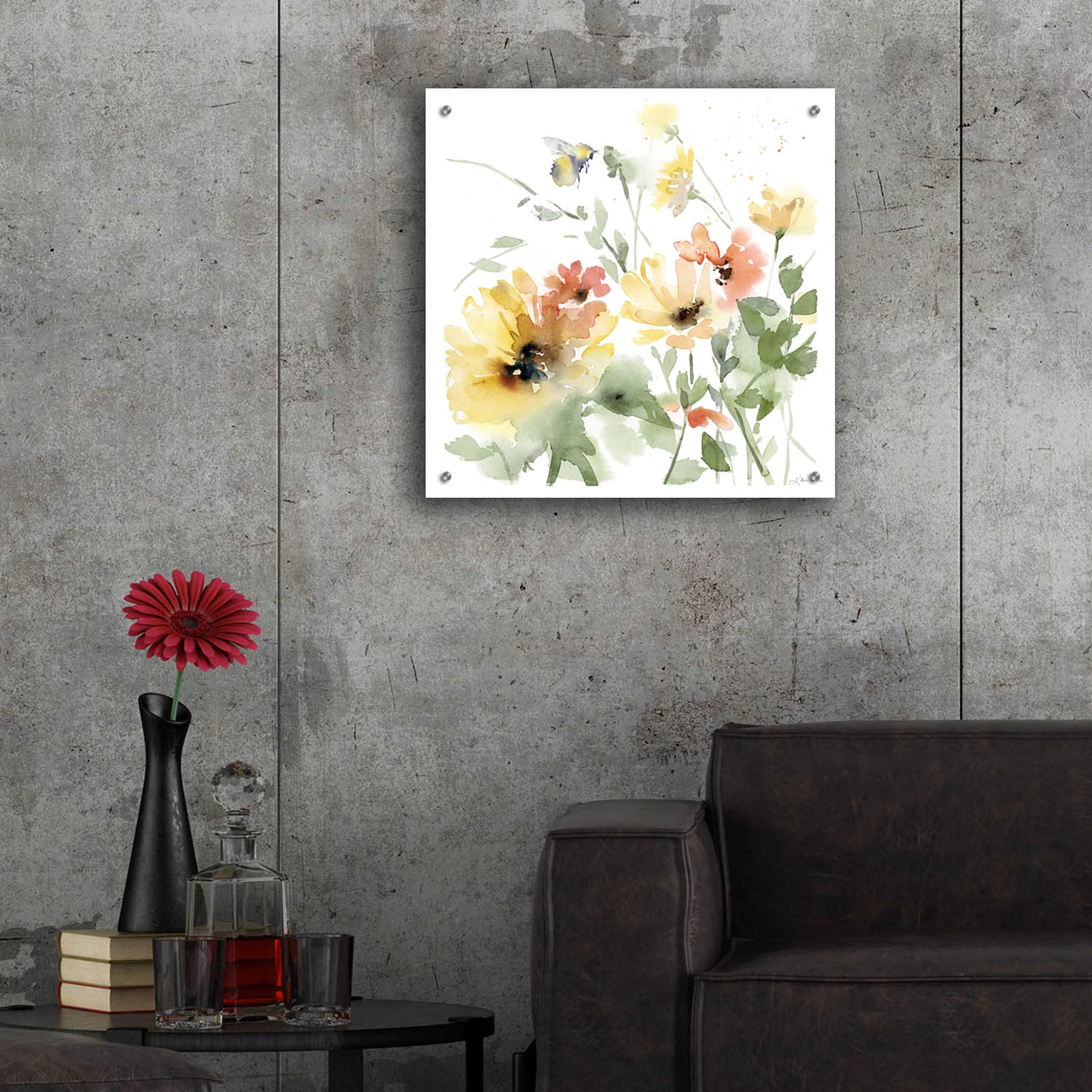 Epic Art 'Sunflower Meadow I' by Katrina Pete - 24x24 Inch Vibrant Acrylic Glass Wall Decor - Perfect for Living Room, Bedroom & Office Decorations