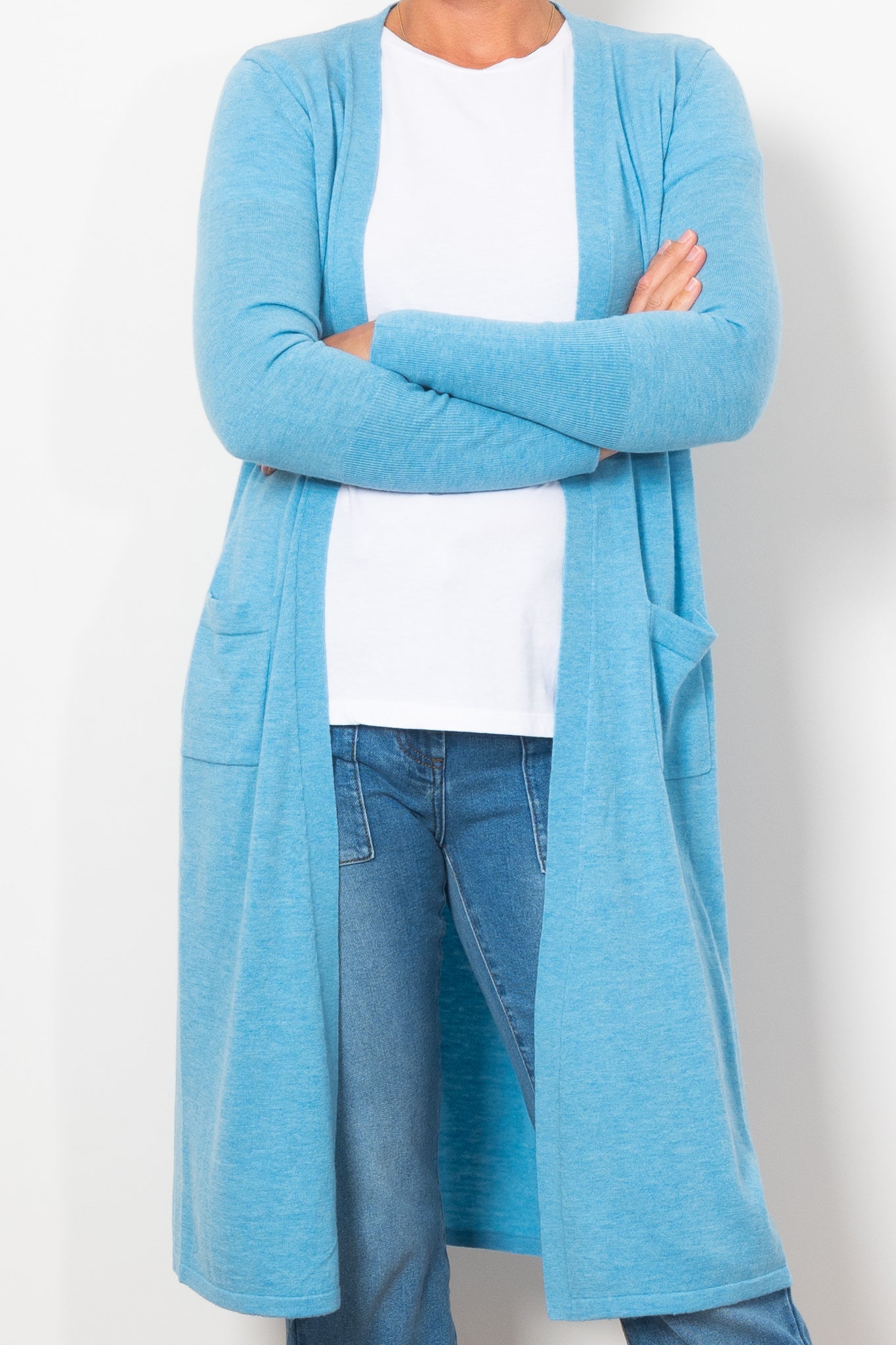 Bridge & Lord Women's Longline Cardigan Sweater - Soft Knit Open Front Wrap for Office, Casual & Layering