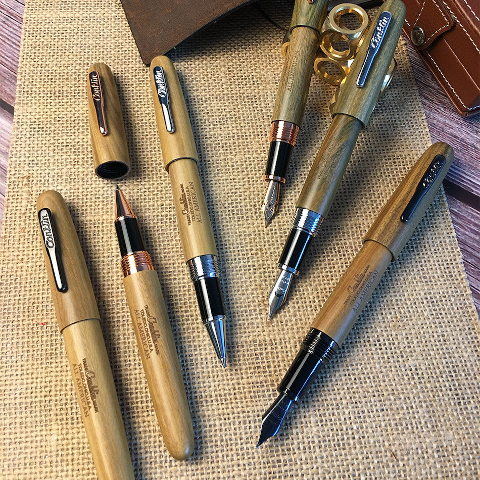Conklin All American 898 Limited Edition Rollerball Pen - Pau Preto Wood with Rose Gold Trim | Premium Writing Instrument for Business Professionals & Gift Giving