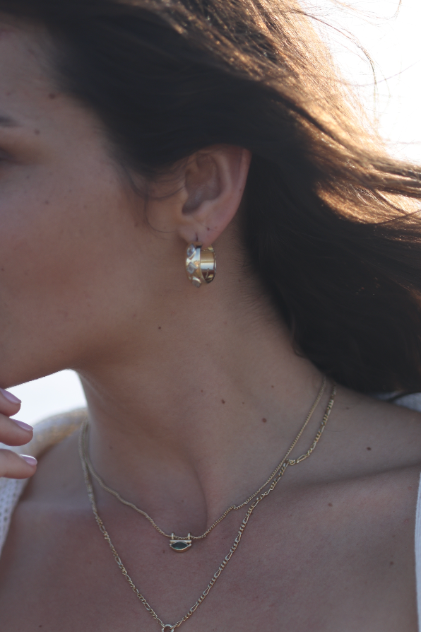 Coronet Moonstone Gold Hoop Earrings for Women - Elegant 14K Gold Plated Dangle Earrings with Genuine Moonstone Gemstone | Perfect for Weddings, Parties & Everyday Wear