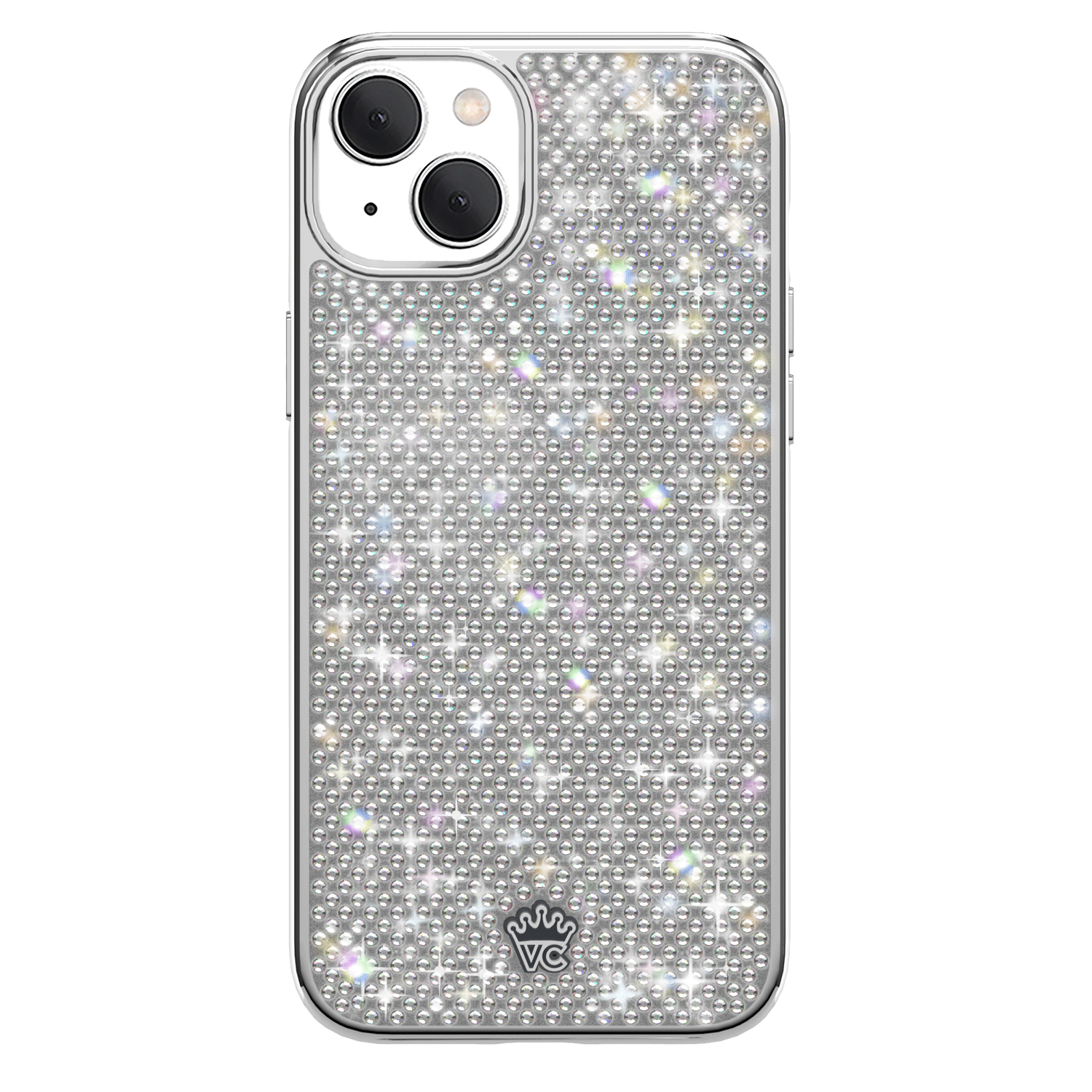 Luxury Chrome Caviar Crystals iPhone Case - Elegant Protective Cover for iPhone 14/13/12/11 Pro Max - Perfect for Parties, Weddings & Special Occasions