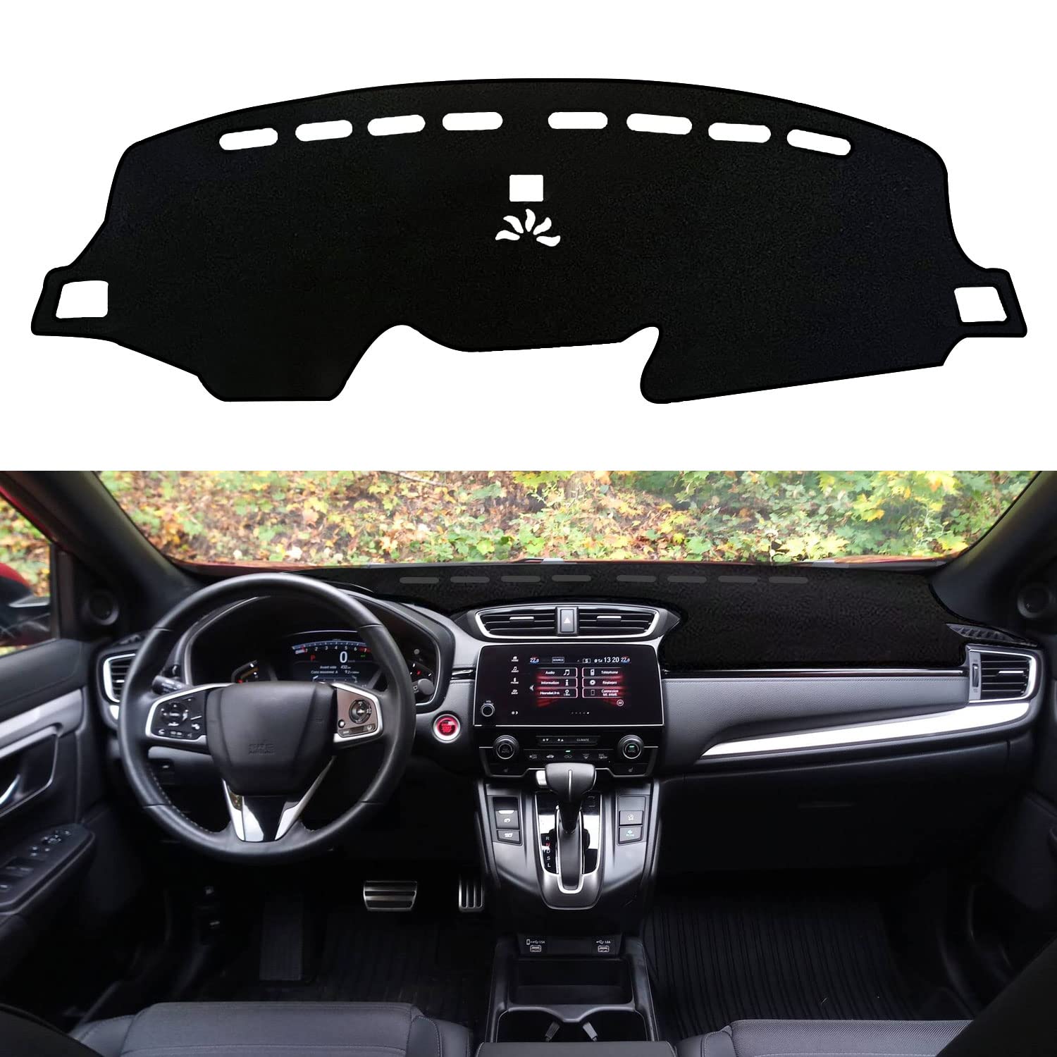 Custom Fit Dashboard Cover Mat for Honda CRV 2017-2022 | Anti-Skid Center Console Protector with Black Edge | Perfect for Car Interior Protection & Style Enhancement