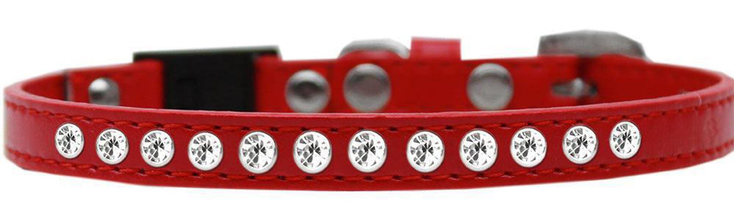 Breakaway Cat Collar with Clear Jewel - Adjustable Safety Collar for Cats, Red 10-inch | Perfect for Indoor/Outdoor Cats, Gifts for Cat Lovers