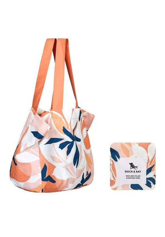 Dock & Bay Foldable Tote Bag - Lightweight Waterproof Beach Bag for Travel, Gym & Shopping | Compact Foldaway Design for Easy Storage