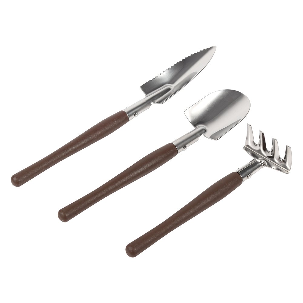 Stainless Steel Gardening Tool Set with Plastic Handle - Shovel, Spade, Rake for Kids & Adults - Perfect for Mini Garden Planting, Yard Work & Outdoor Play