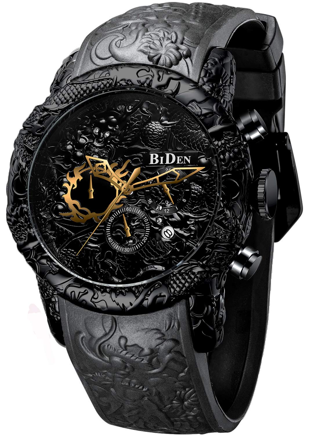 Biden Men's Chronograph Stainless Steel Waterproof Watch with Luminous Hands & Date Display - Durable Analog Business Watch for Professionals & Formal Occasions