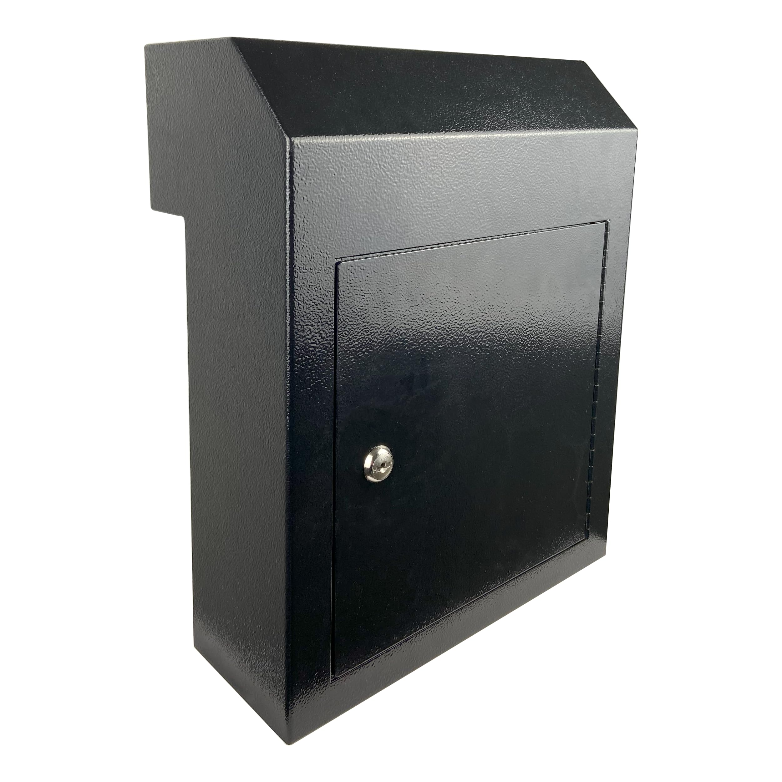 Heavy Duty Weatherproof Galvanized Steel Locking Mailbox - Secure Through-Door Drop Box for Keys, Payments & Mail - Rainproof & Durable Black Mailbox for Home, Office & Apartment Use
