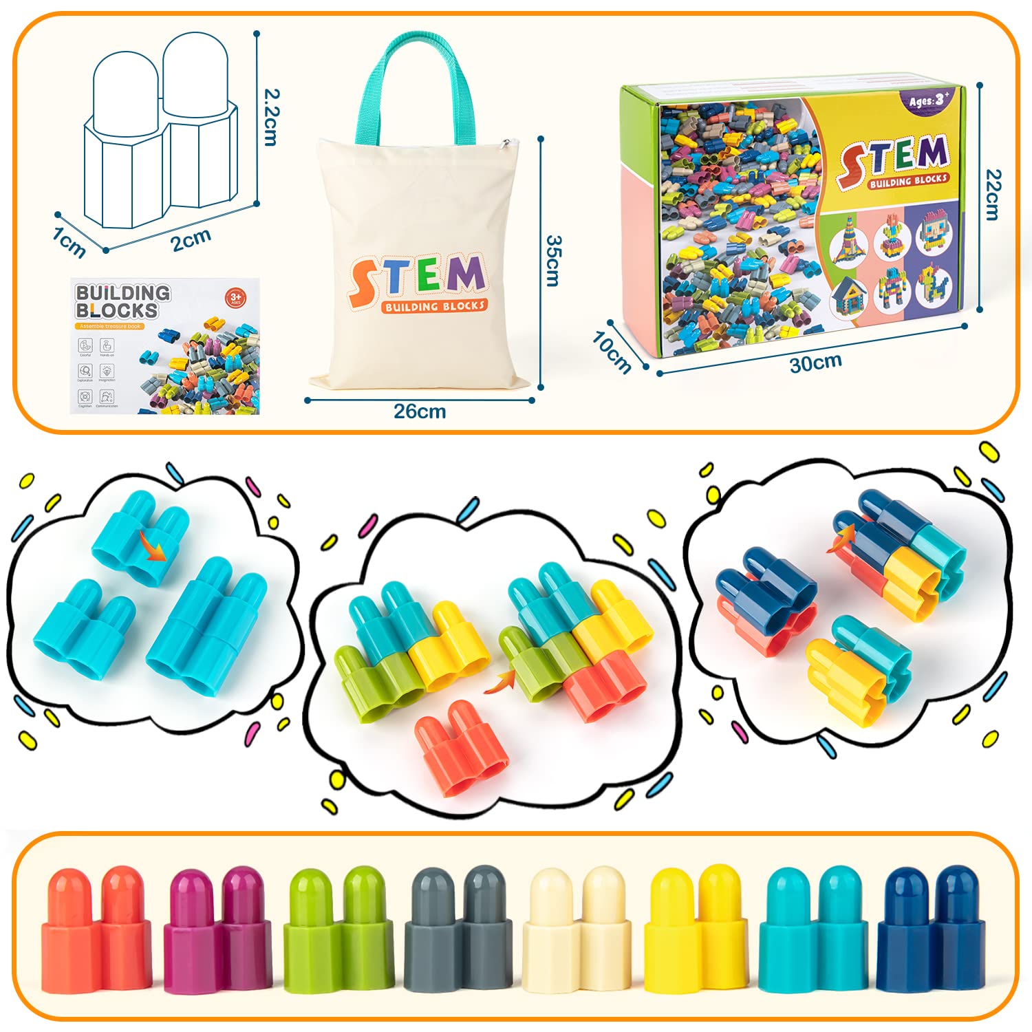 1120pcs STEM Building Blocks Set - Educational Construction Toy for Kids Ages 3+, Creative Learning Playset for Boys & Girls - Enhance Brain Development, Preschool & Kindergarten Activities - Perfect for Home, Classroom & Birthday Gifts