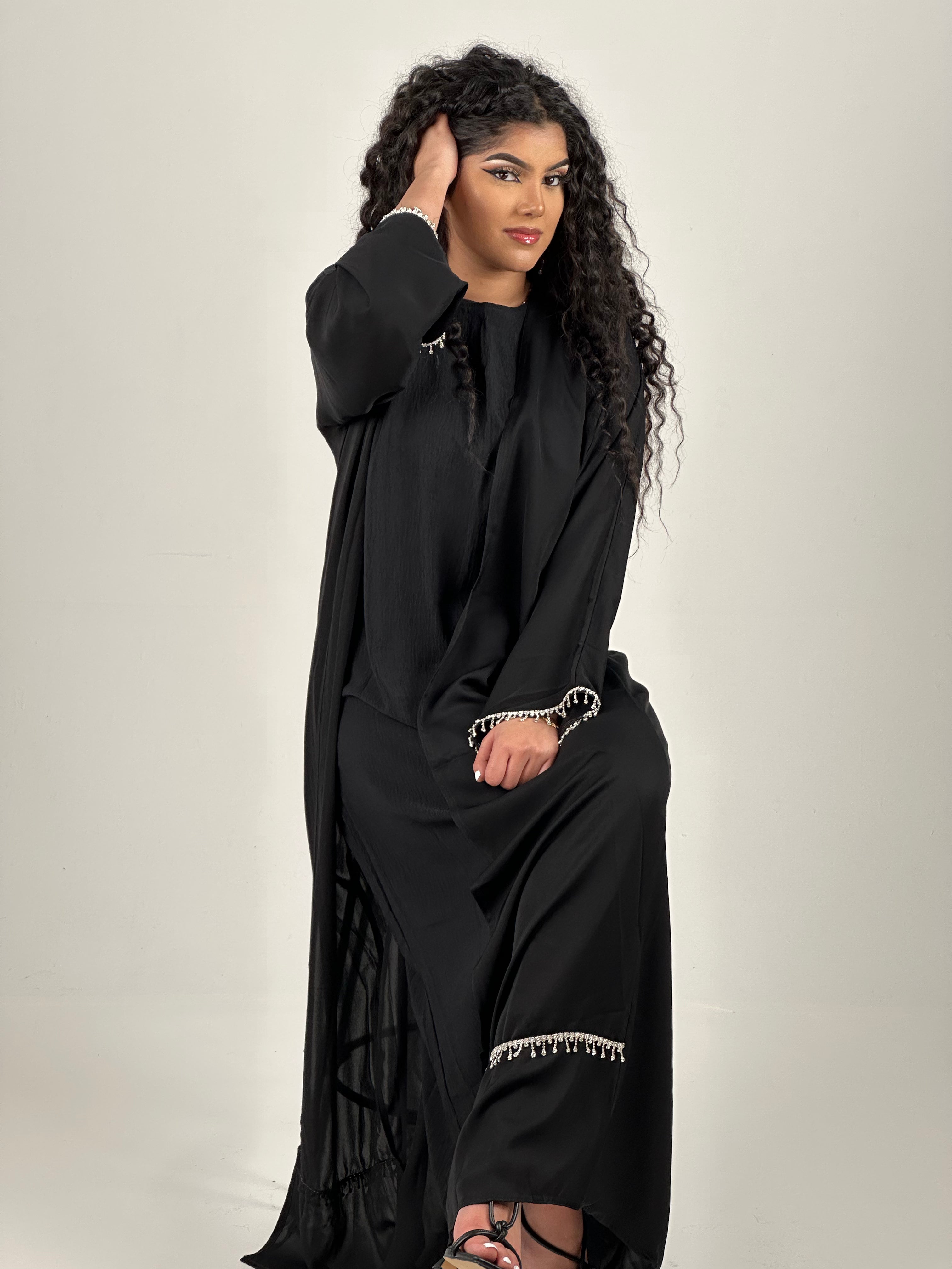 Elegant Moonlight Pearl Abaya Set for Women - Modest Islamic Prayer Dress - Perfect for Eid, Ramadan & Special Occasions
