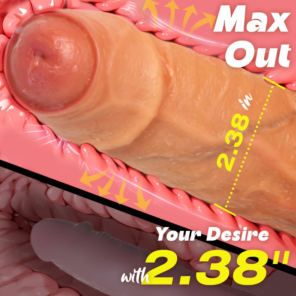10 Inch Realistic Uncut Dual Density Silicone Dildo with Suction Cup - Thick Real Feel Adult Sex Toy for Men & Women - Perfect for Solo Play, Couples & BDSM Scenes