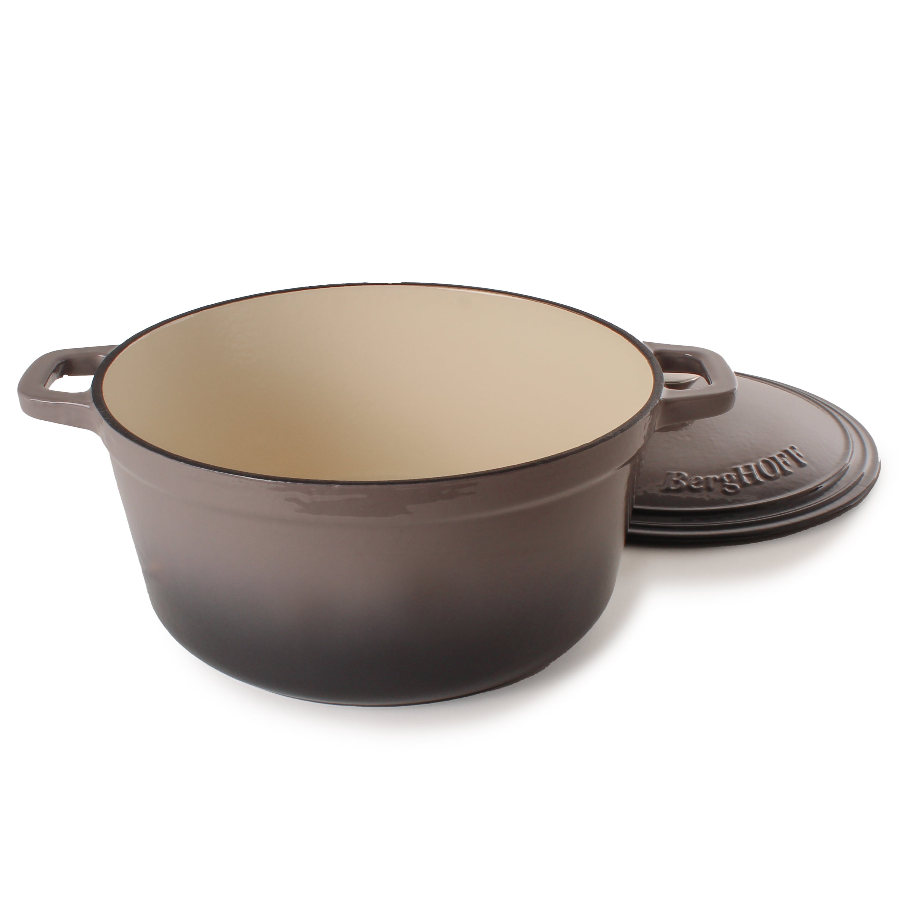 BergHOFF Neo Cast Iron 7qt Round Dutch Oven with Lid - 11 Inch Enameled Cookware for Braising, Stewing & Baking - Perfect for Stovetop, Oven & Campfire Cooking