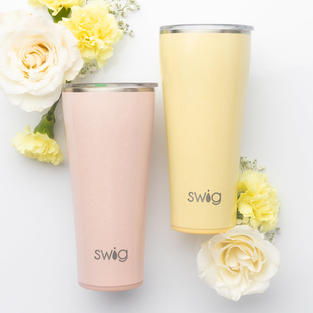 32oz Shimmer Buttercup Tumbler - Insulated Stainless Steel Water Bottle with Straw Lid for Gym, Hiking & Everyday Hydration