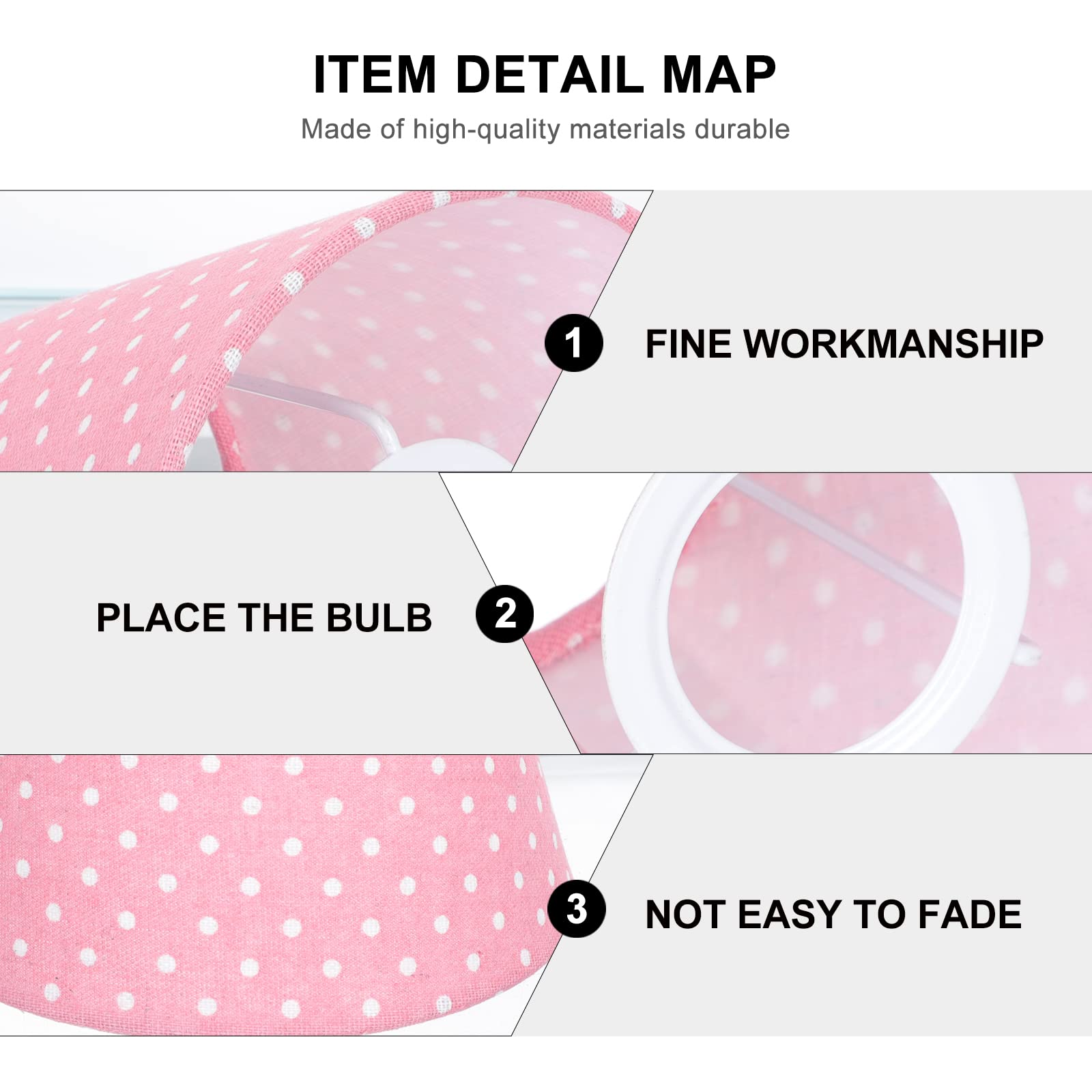 Polka Dot Fabric Lampshade - Decorative Cotton Lamp Cover for Bedroom, Living Room & Nursery - Stylish Home Decor Lighting Accessory