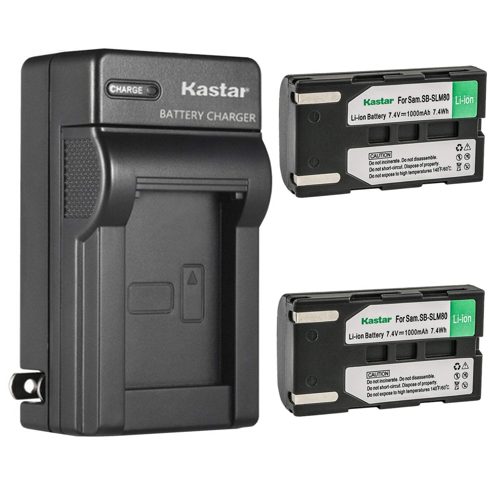 Kastar 2-Pack SB-LSM80 Replacement Battery & AC Wall Charger for Samsung Cameras - Compatible with SC-DC575, VP-D351, VP-D353, VP-D355, VP-D361, VP-D363, VP-D365 & More - Perfect for Travel, Vlogging & Home Video Recording