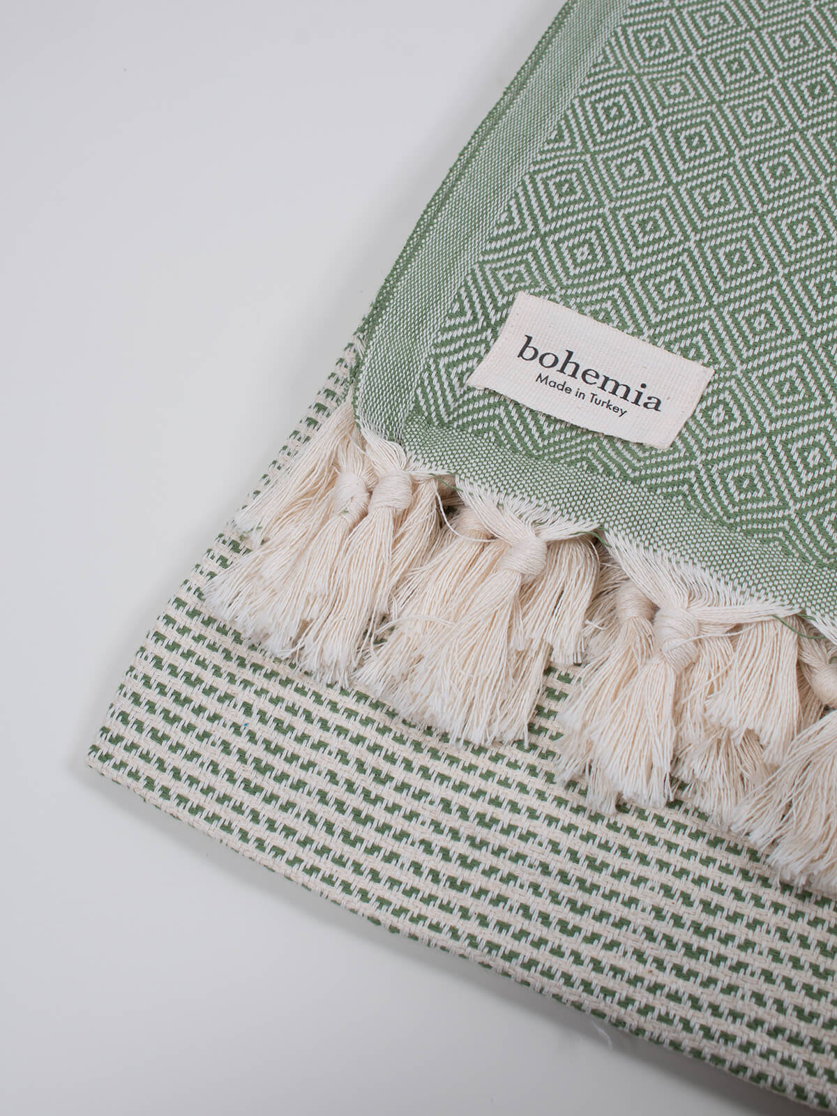 Nordic Dot Hammam Towel - Soft & Absorbent Turkish Bath Towel in Olive Green for Spa, Beach & Yoga | Lightweight & Quick-Drying