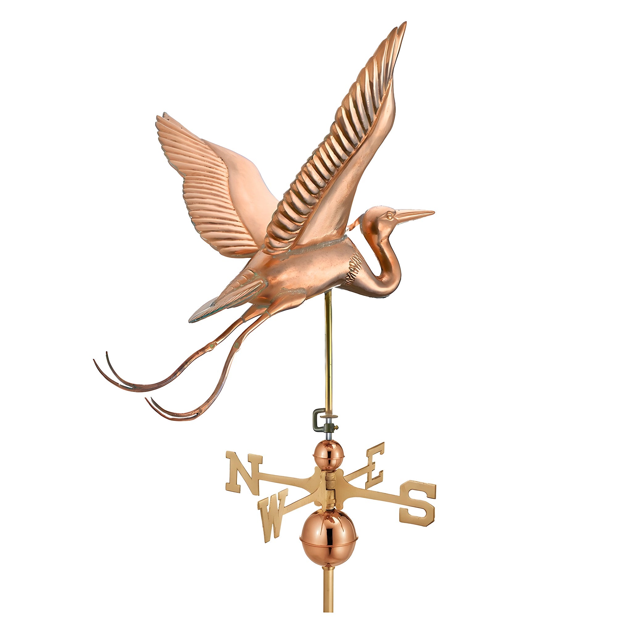 Blue Heron Estate Weathervane - Handcrafted Copper Garden Decor for Outdoor Roof & Yard - Perfect for Farmhouse, Cottage & Coastal Home Decoration