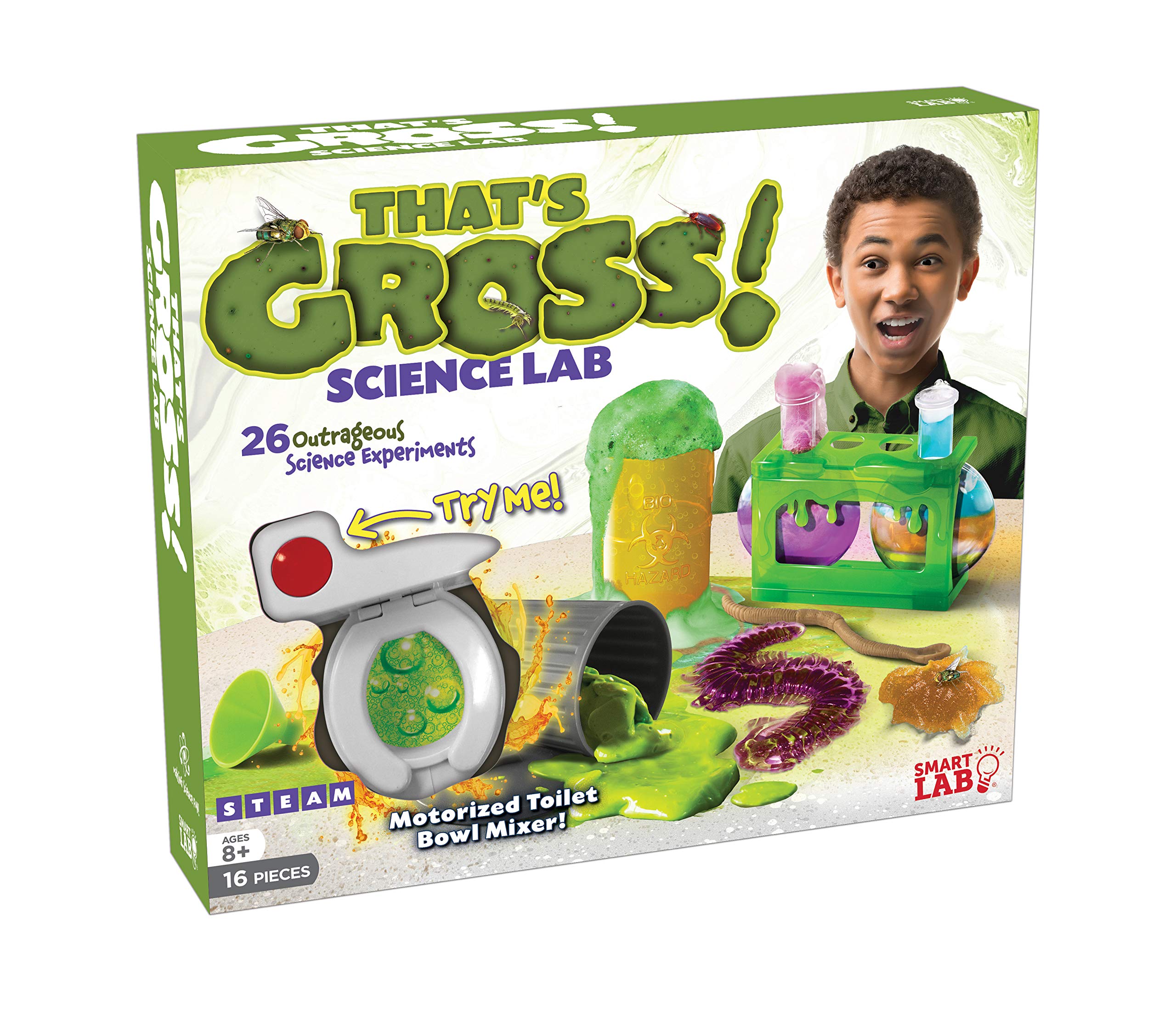 SmartLab Toys That's Gross Science Lab - Fun & Educational STEM Science Kit for Kids, Explore Gross Science Experiments - Perfect for Home, Classroom & Birthday Gifts