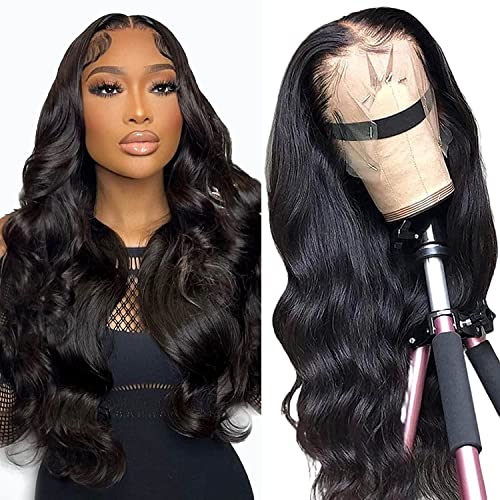 13x4 HD Lace Front Wigs Human Hair - Brazilian Virgin Body Wave Lace Wig for Black Women - Pre Plucked with Baby Hair, 150% Density, Natural Color (12 Inch) - Perfect for Daily Wear, Special Occasions & Protective Styling