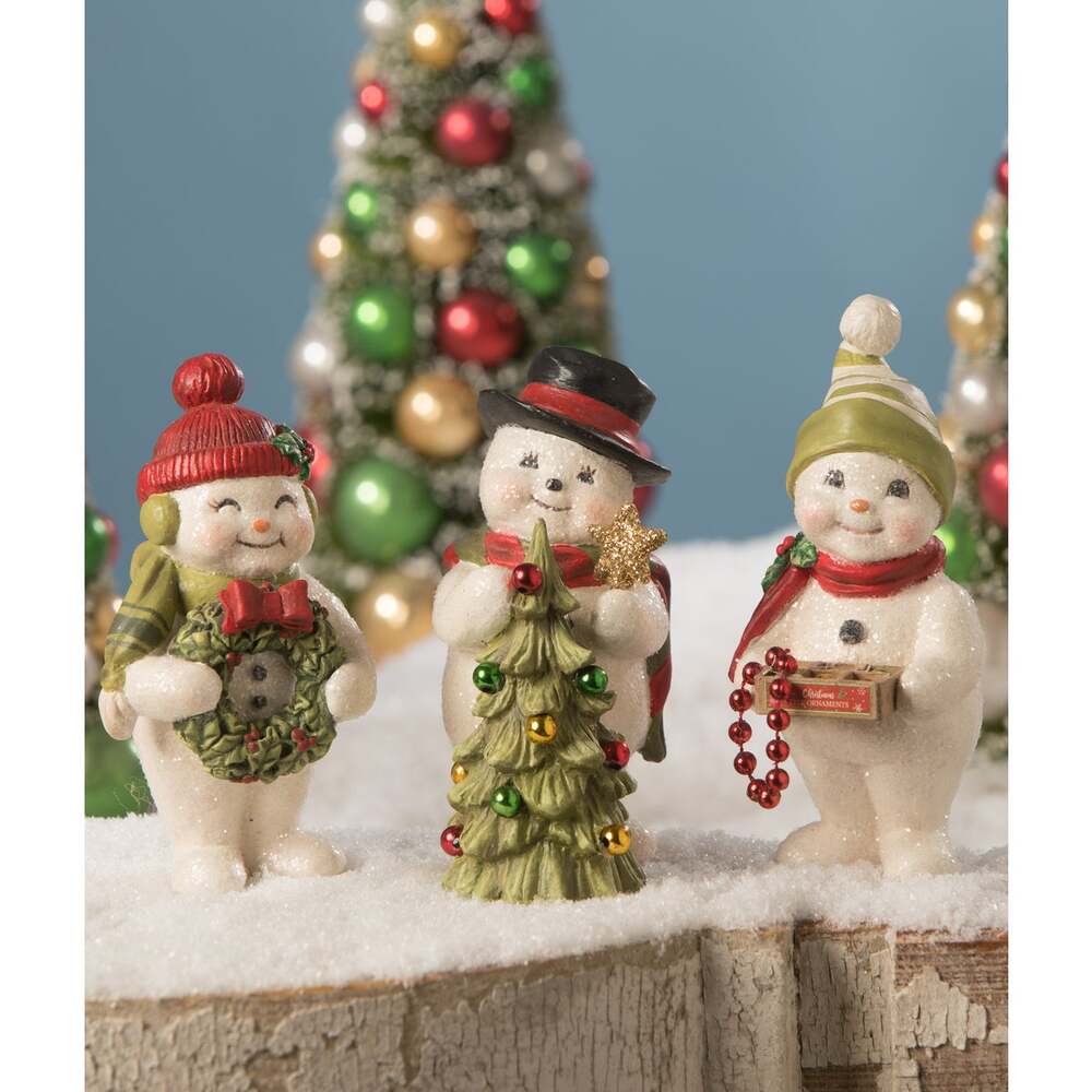 Bethany Lowe Designs Christmas Cheer Snowman - Festive Holiday Decor for Home, Office & Christmas Tree Decoration