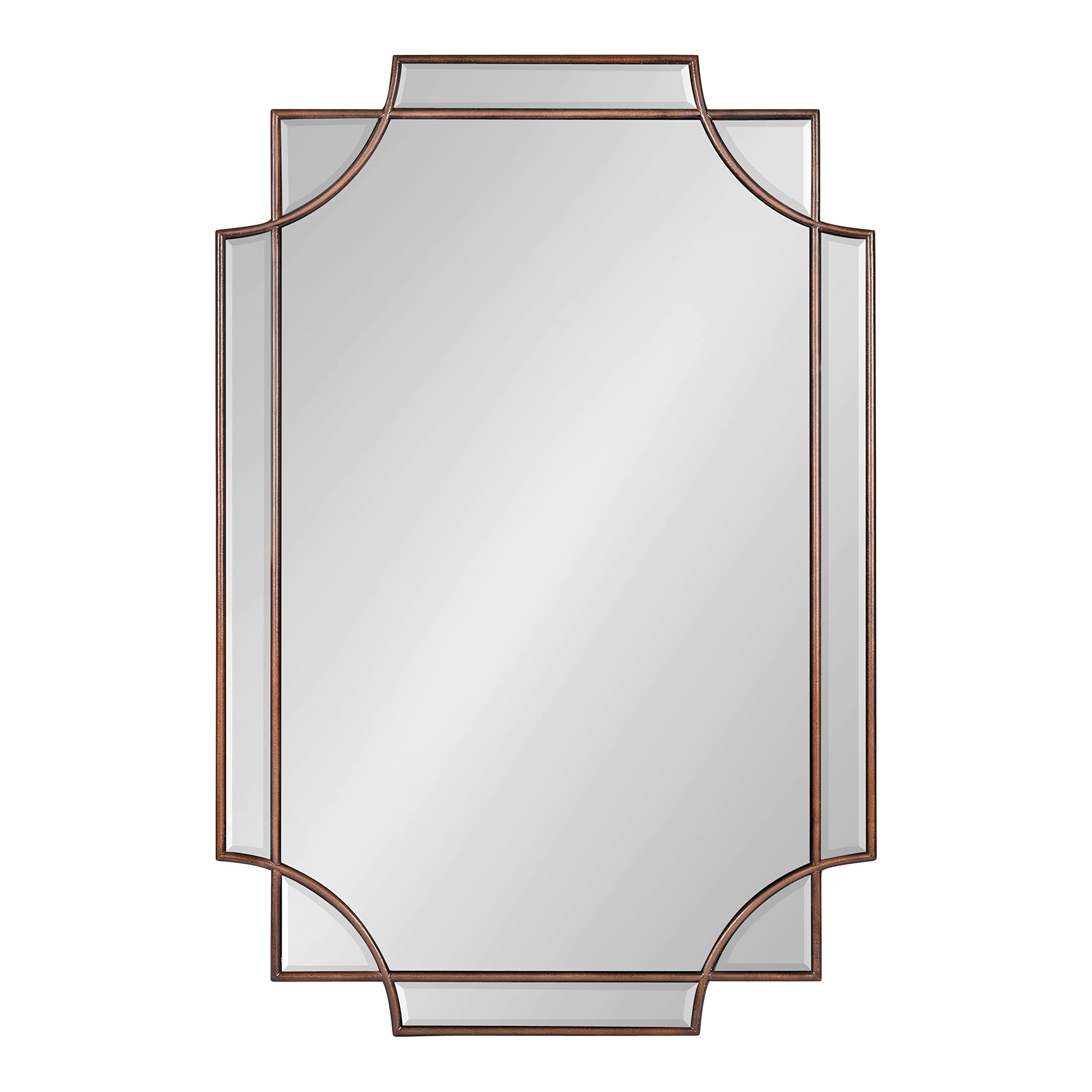 Kate and Laurel Minuette 24x36 Bronze Wall Mirror - Traditional Farmhouse Decor with Elegant Scalloped Interlocking Design, Slim Profile - Perfect for Living Room, Bedroom, or Entryway Decor