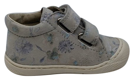 Naturino Girl's Cocoon Vl Vel.Fleurs Sneakers - Lightweight Comfortable Gray Sneakers for School & Play | Girls' Casual Walking Shoes
